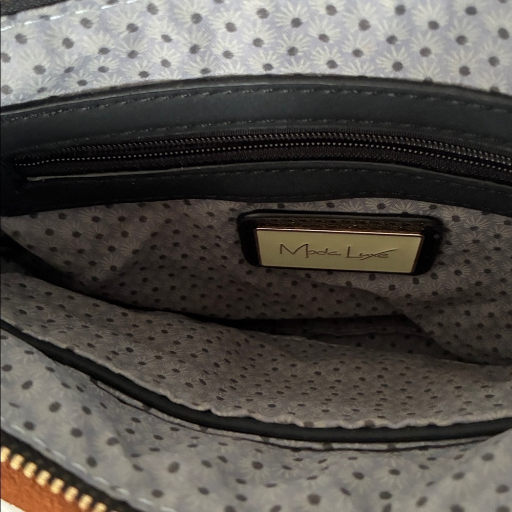 NWT Moda Luxe Reagan Crossbody Black|Camel Vegan Leather|Suede Women's Bag - Picture 4 of 6